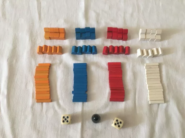 Die Siedler Von Catan Ersatzteile Basisinsel 1 Komplettes Set Figuren Holz