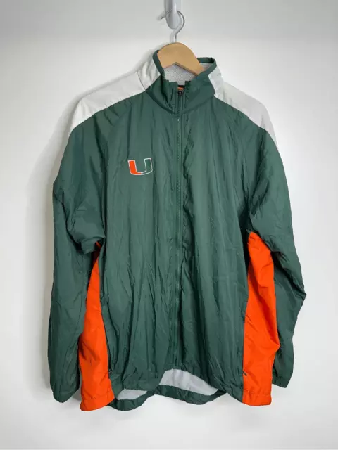Vintage Nike Windbreaker Jacket Mens Large University of Miami Hurricanes 90's