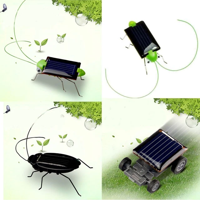 DIY Fun Grasshopper Cockroach Educational Energy Toy Solar Power Grasshopper