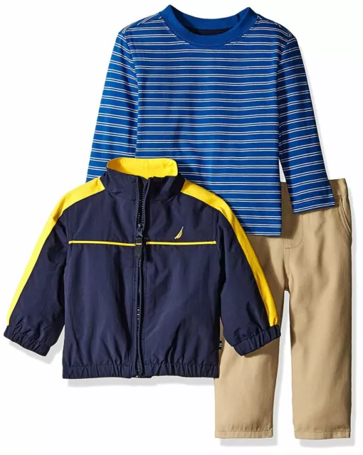 Nautica Baby Boys'3 Piece Outerwear Set with Jacket, Tee and Pant MSRP $69.50