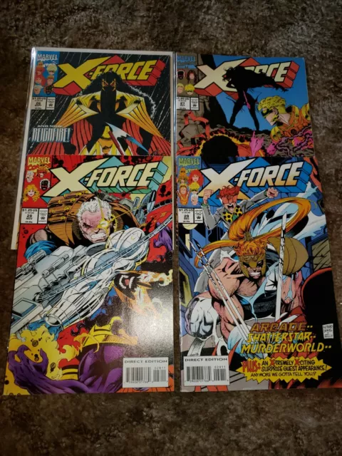Lot Of 4 X-Force Marvel Comic Books 26 27 28 29 Cable Deadpool