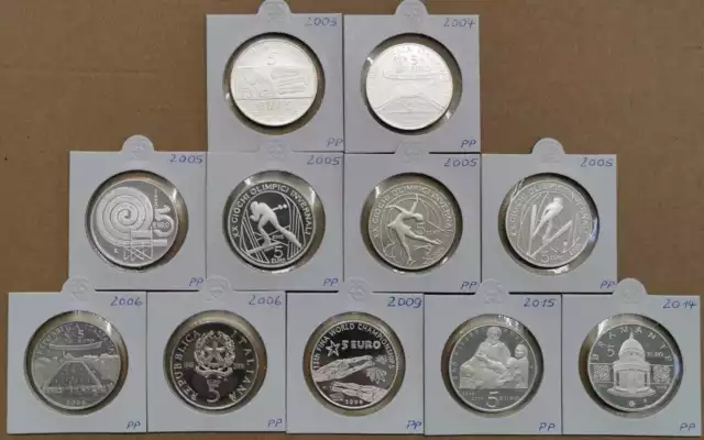 Italien 5 Euro Gedenkmünze Silber  PP  (Wählen Sie zwischen: 2003 bis 2015)