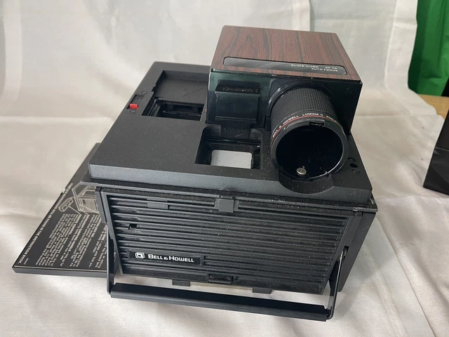 Proyector deslizante Bell & Howell 861BHZ cubo deslizante AF 70 ventilador de enfoque automático y gusano de luz