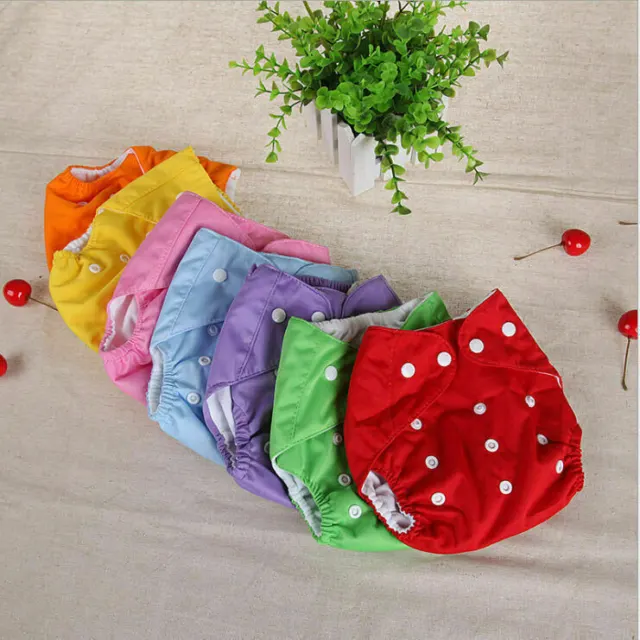 Reusable Waterproof Baby Cloth Nappies Diapers Adjustable Inserts Nappy 9 Colors