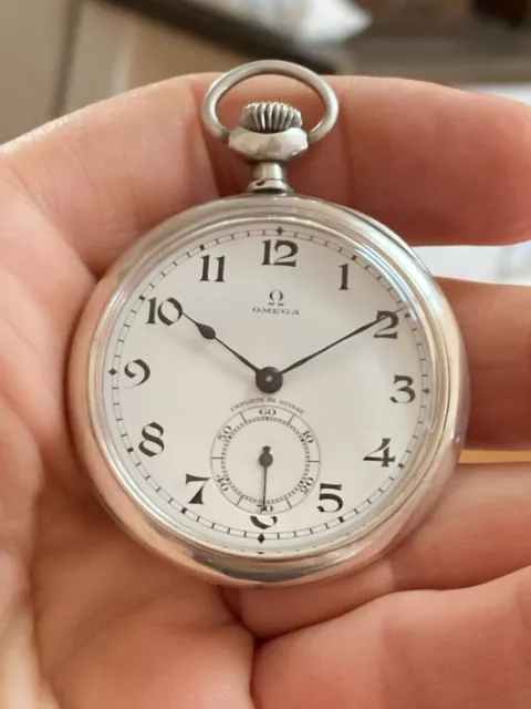 Omega Pocket Watch is in Solid Silver Case