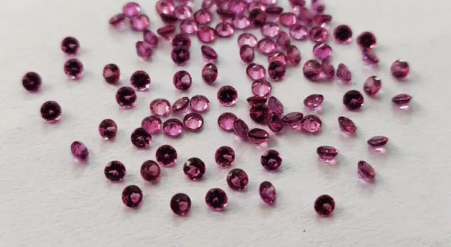 Natürlich Rosa Rhodolith Granat Rund Facettiert Cut Lose Edelsteine Größe 2x2mm