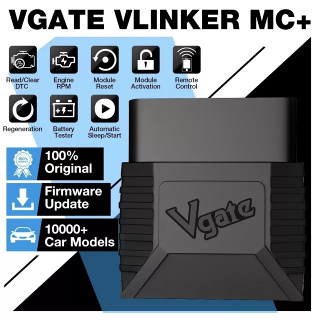 Dispositivo de diagnóstico de coche Vgate vLinker MC+ ELM327 BT4.0 V2.3 OBD2 escáner código bimmer