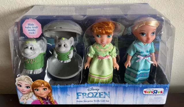 Disney Frozen Petite Surprise Trolls Gift Set, Anna & Elsa Dolls, NEW