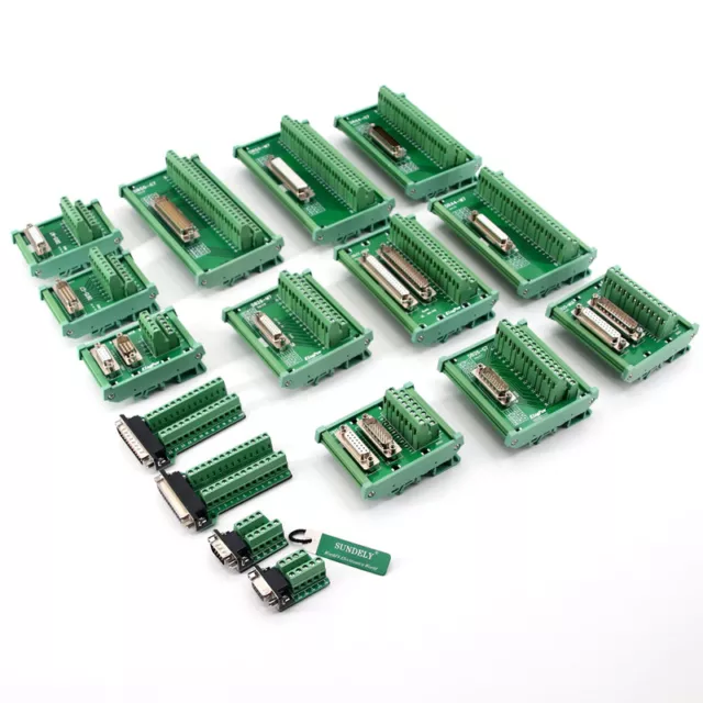 DIN Rail Mount D-SUB Interface Module, Breakout Board. Connecting terminal AU