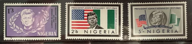 NIGERIA 1964 Kennedy set S.G. 159-161 MNH