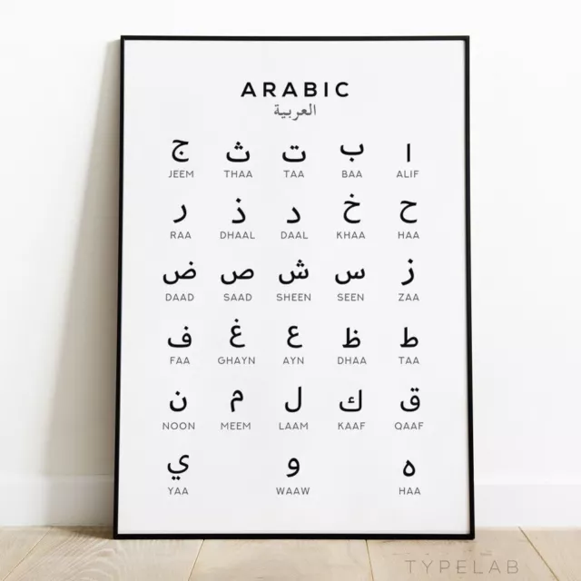 ARABIC ALPHABET CHART Arabic Alphabet Poster £7.99 PicClick UK