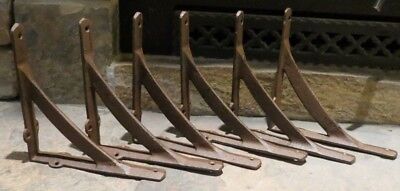 Set of 6 Large Simple Arch Cast Iron Shelf Brackets, Brace, Measures 7.5" x 7.5"