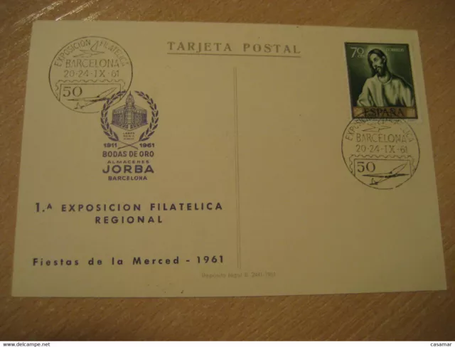 Barcelona 1961 Lager Jorba Hochzeit Von Gold Ausstellung Philatelistische Cancel