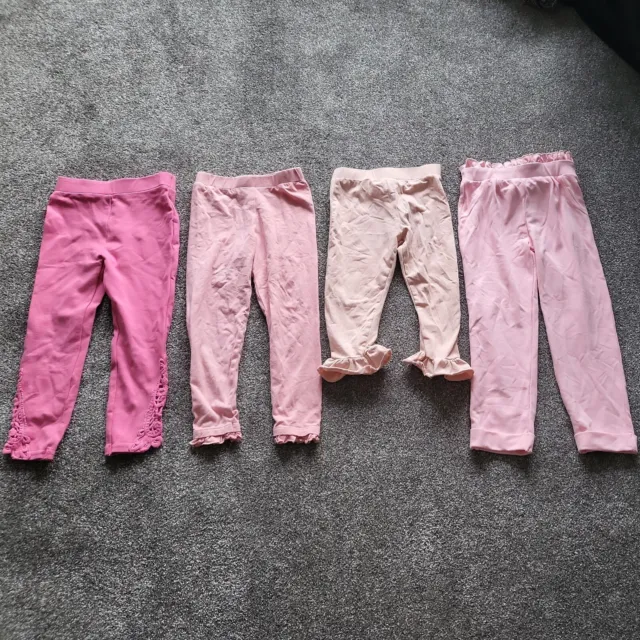 4x Girl's RIVER ISLAND Pink Leggings 3-4-5 Yrs Bundle Job Lot Cropped