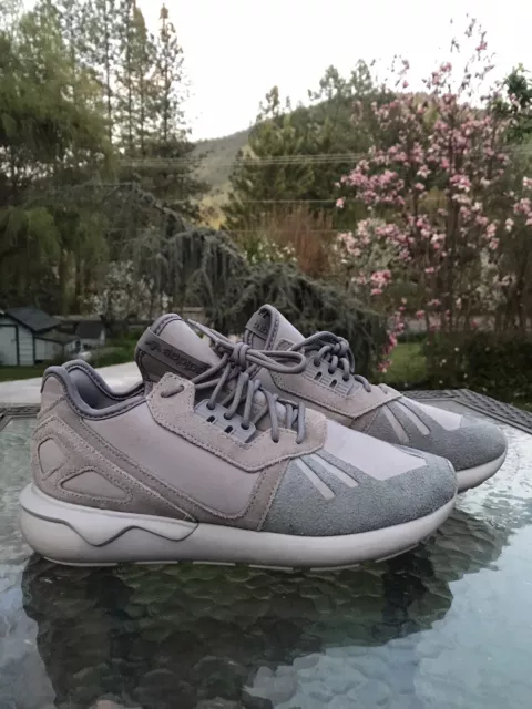 Adidas Mens Tubular Runner Fabric Low Top Lace Up Running, Grey, Size 8.0