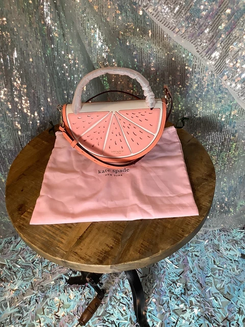 NWT Kate Spade Squeeze Wicker Grapefruit Crossbody  Pink Moon/Gold