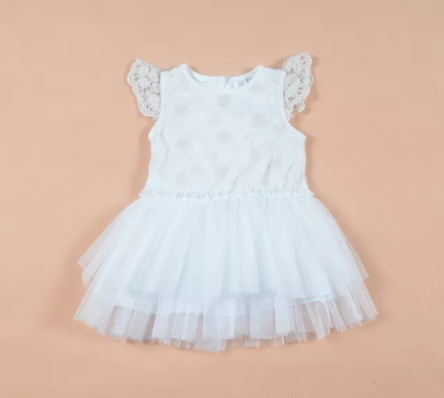 NEW Baby Toddler Girls Christening Event Short Sleeve Lace Dress Size 9m/1/2/3