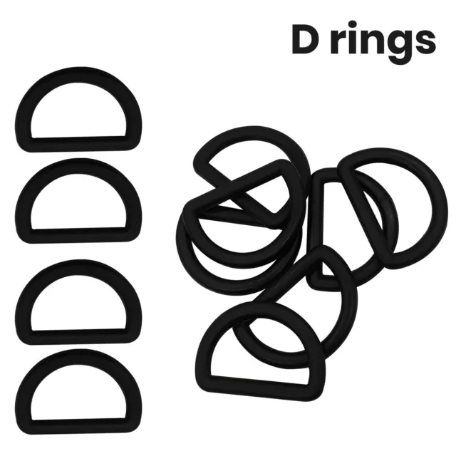 Plastic D Rings for Bag Webbing Strap Leathercraft Purses Pet Collar 20/25/30mm