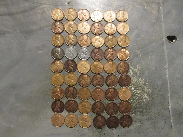Complete Choice PDS Set of Lincoln Wheat Pennies 1940 to 1958 WS 1