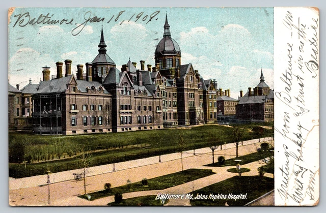 Vintage Postcard 1906 Johns Hopkins Hospital Building Baltimore Maryland MD