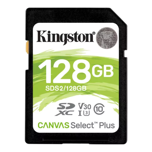 Tarjeta SD 128GB de Memoria Kingston Lona Select Plus U1 UHS-I C10 para Cámara 2
