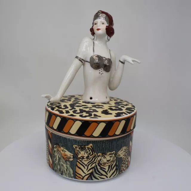 Boite Bijoux Figurine Mata Hari Baigneuse Pin-up Sexy Style Art Deco-allemand St 2