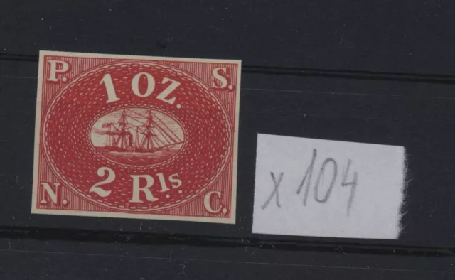 FALSIFICACIÓN DEL PERÚ 1857 PSNC, 2r rojo, falsificación grabada, X104