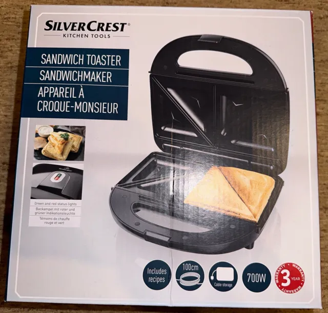 SILVERCREST® Sandwich Maker Sandwich Maker 700W für 2 Sandwich mit Backampel