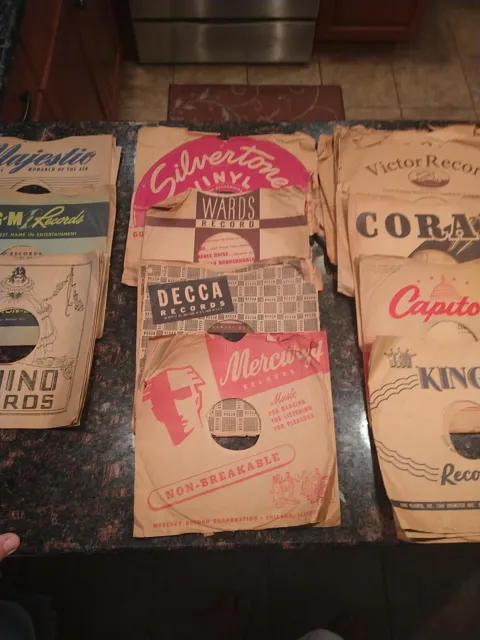 Original 78rpm Record Sleeve lot of 32, rca domino coral mgm capitol king decca