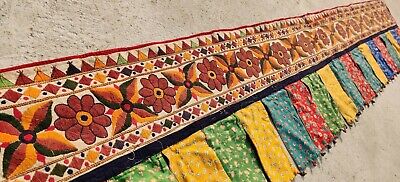 118"x 21" Ethnic Embroidery Rabari Tapestry Decor Door Valance Indian Toran/Trim