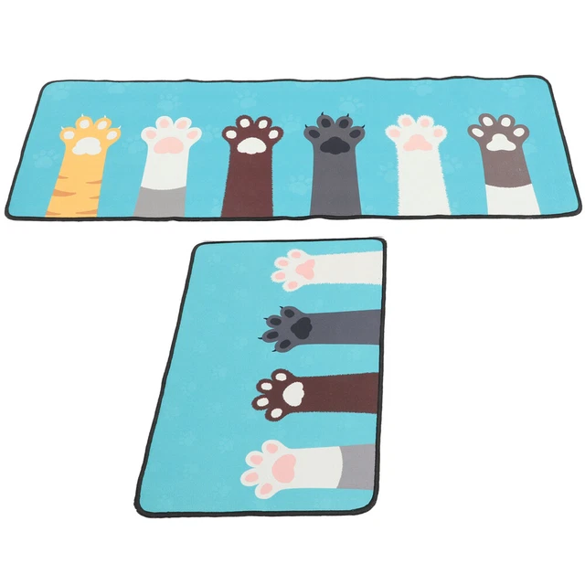 Juego de 2 alfombras de cocina de tierra diamatosa alfombra de dibujos animados antideslizante