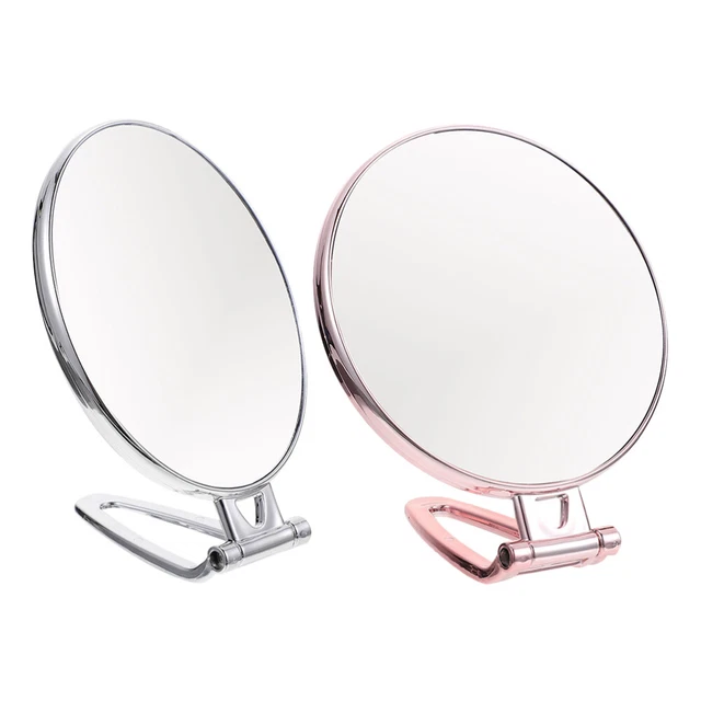 2 piezas espejo de maquillaje plástico espejo cosmético portátil espejo cosmético redondo