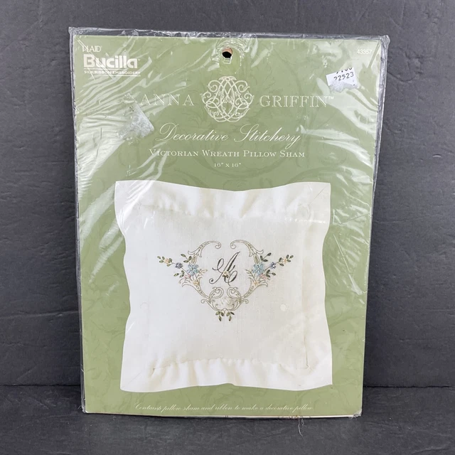 Kit de bordado de cinta de seda bucilla Anna Griffin corona victoriana almohada falsa