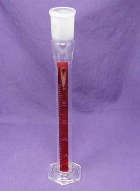 PYREX 50ml Graduated Cylinder RED LINE 29/42 TOP JOINT