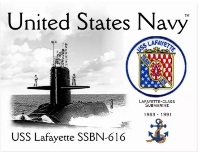 USS LAFAYETTE SSBN-616 SUBMARINE   -  Postcard