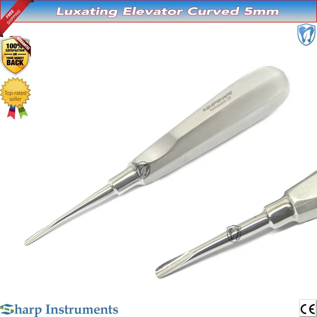 German Luxating Dental Elevators - 4PC Curved Set 1.5mm To 4.0mm For Tooth Extraction
