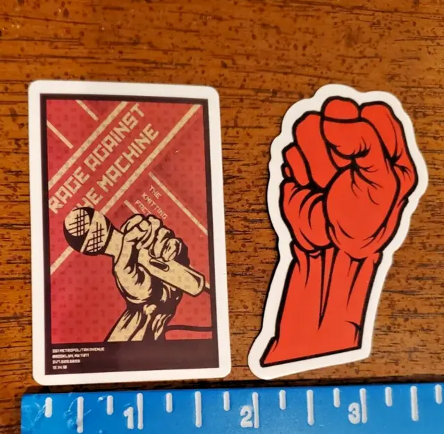 Rage Against The Machine Sticker Lot 2 Stickers 2" Fist Punk Rock Band Music