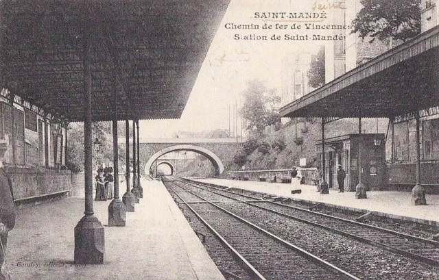 CPA 94 VAL DE MARNE Nogent/Marne Station de SAINT-MANDE Chemin de fer VINCENNES