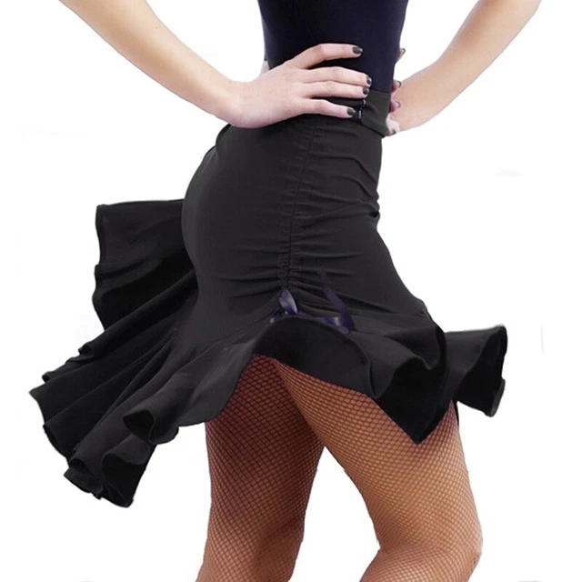 Donna Latino Danza Stanza da Ballo Salsa Tango Pratica a Balze Mini Abiti per la
