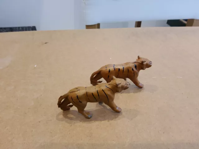 1939s Pixyland Kew Lead Zoo Animals  Tiger pair