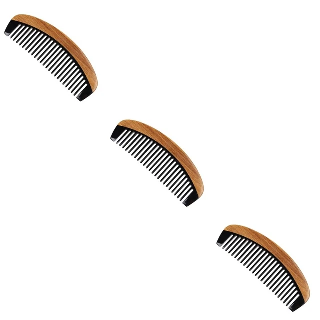 3pcs Horn Comb Teeth Wide Tooth Detangling Comb Anti-Static Horn Long Combs