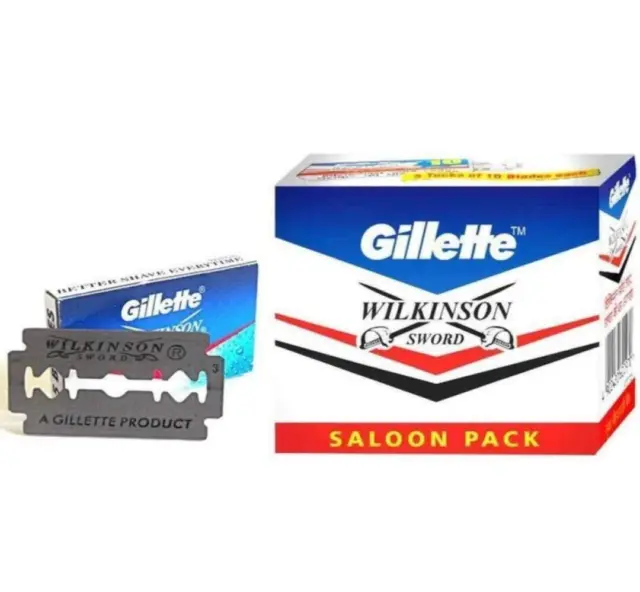 Gillette Razor Wilkinson Sword Lames de rasoir à double tranchant 50 en 1