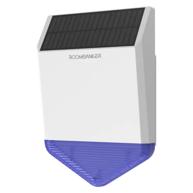 Roombanker Outdoor Siren: Solar-Powered - Loud Alarm, IP65 Waterproof