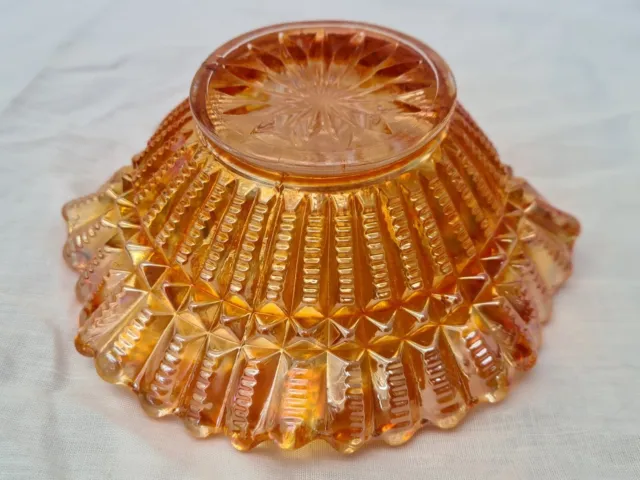RARE US Imperial Carnival Glass Berry Bowl Marigold Scroll Embossed File Back