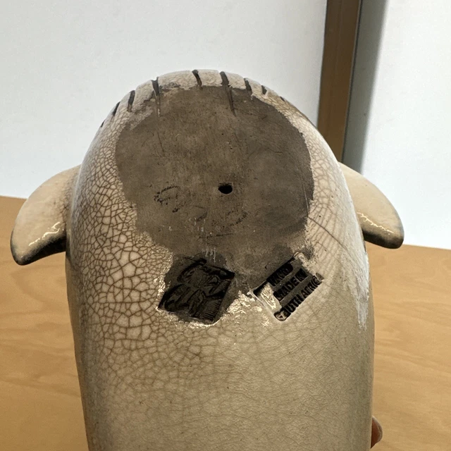 Verrückter Ton Buckelwal 13" Raku Keramikfigur von Gerhard de Beer S. Africa 6