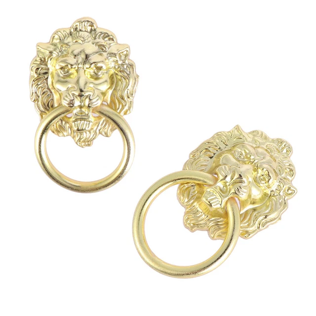 Bastone Da Passeggio Realizzato A Mano Per Uomini E Donne, In Alluminio E Legno Naturale, Testa Di Leone Dorata - Foto 5