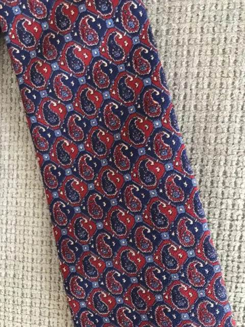 Cravate en soie vintage LANVIN motifs cachemire 2