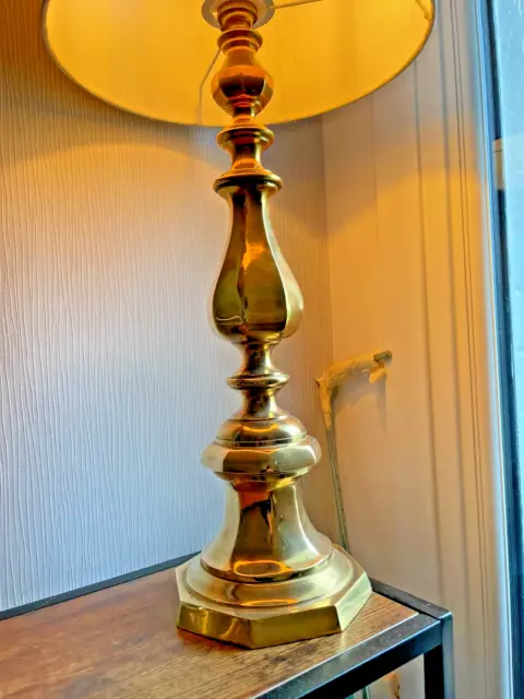 Vintage 50's 18" Brass Lamp Base VGC