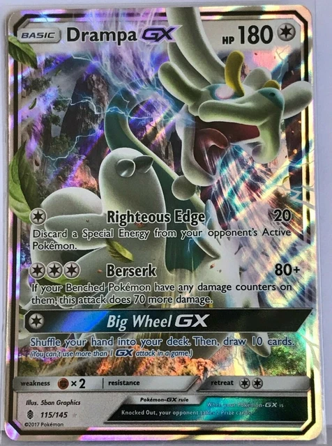 drampa gx pokemon card ULTRA RARE 115/145 Sun Moon Guardians Rising TCG Holo NM $7.97 This is of the Secret Rare rarity. Pokemon Drampa GX - SM