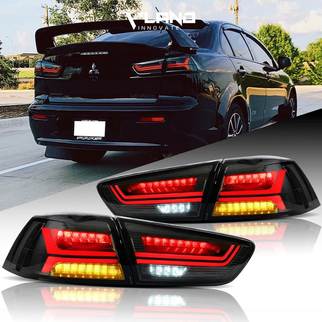 AUDI LOOK LED Tail Lights For Mitsubishi Lancer EVO 0817 Smoked Rear